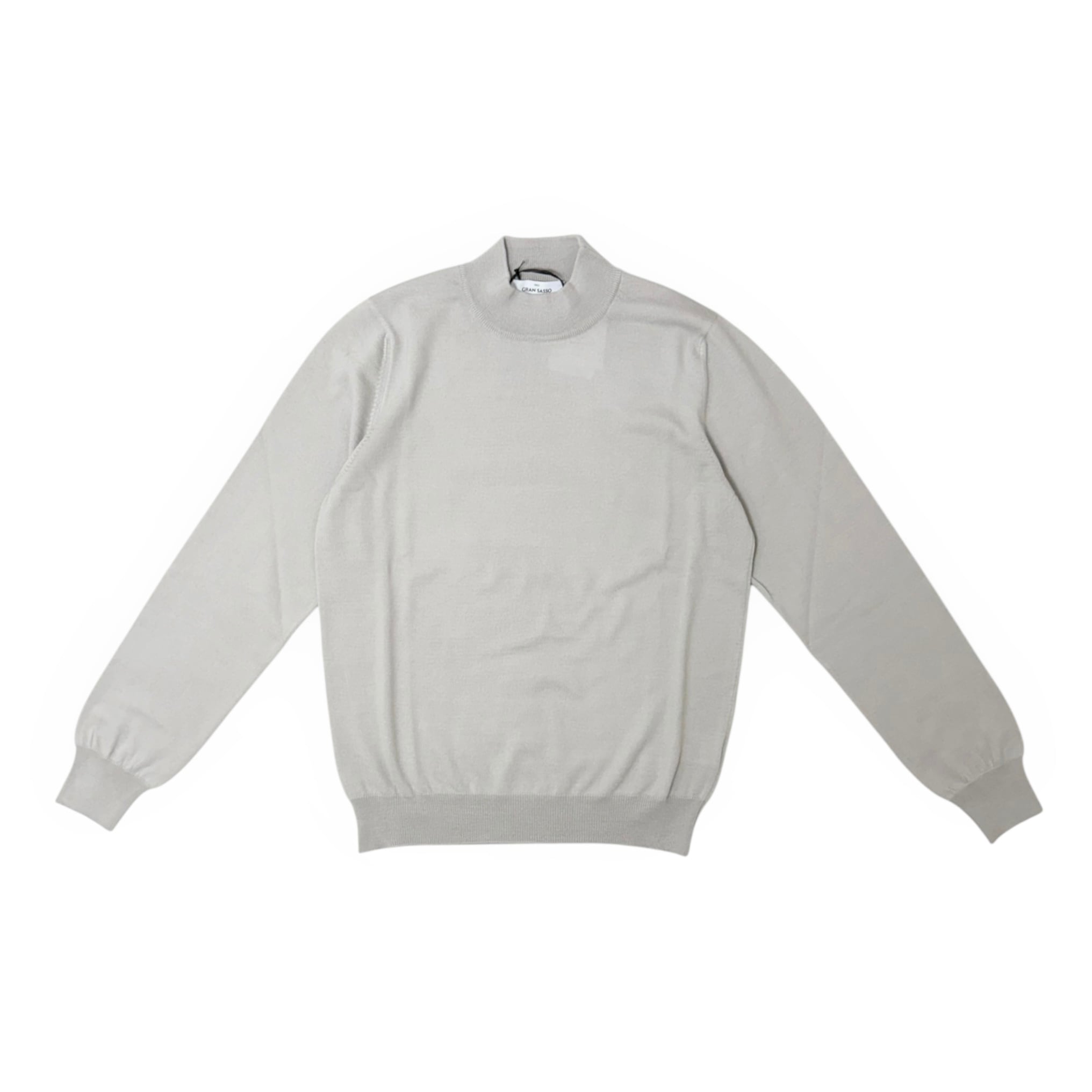 GranSasso(グランサッソ) 12Gauge Merino Wool Mock Neck Knit(55108/14290/043)/GREIGE