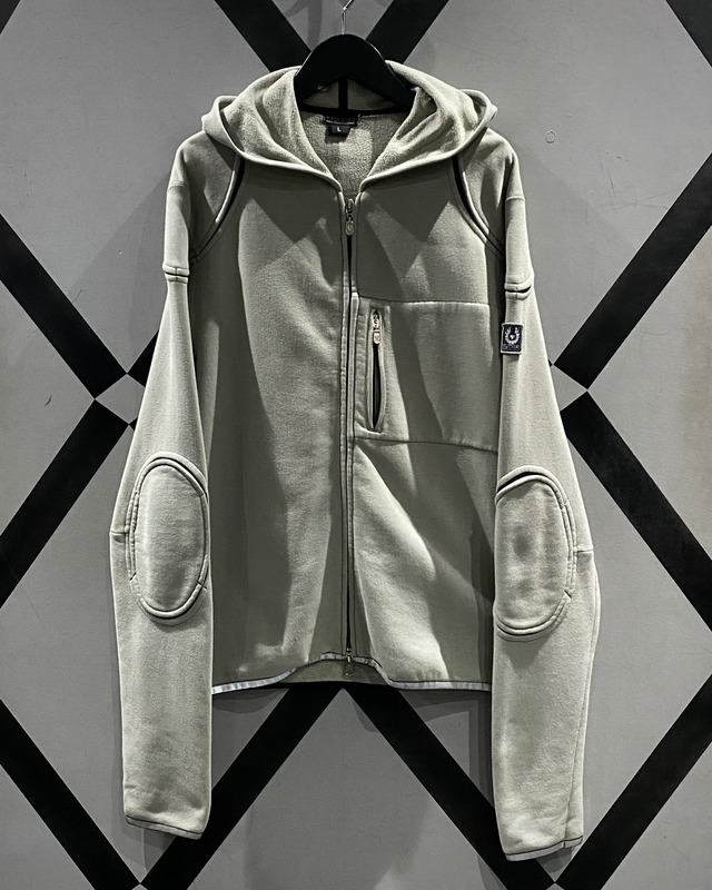 【X VINTAGE】“Belstaff” Switching Design Zip Up Hoodie