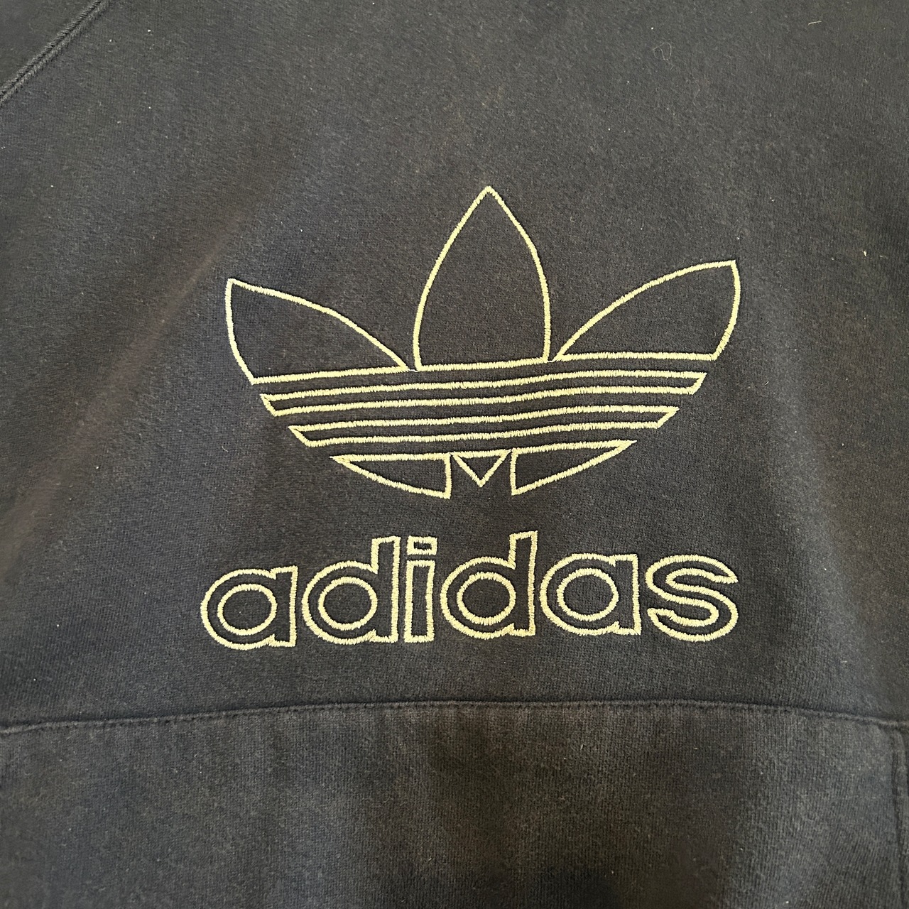 90s adidas hoodie / MADE IN USA ネイビー パーカー アディダス 