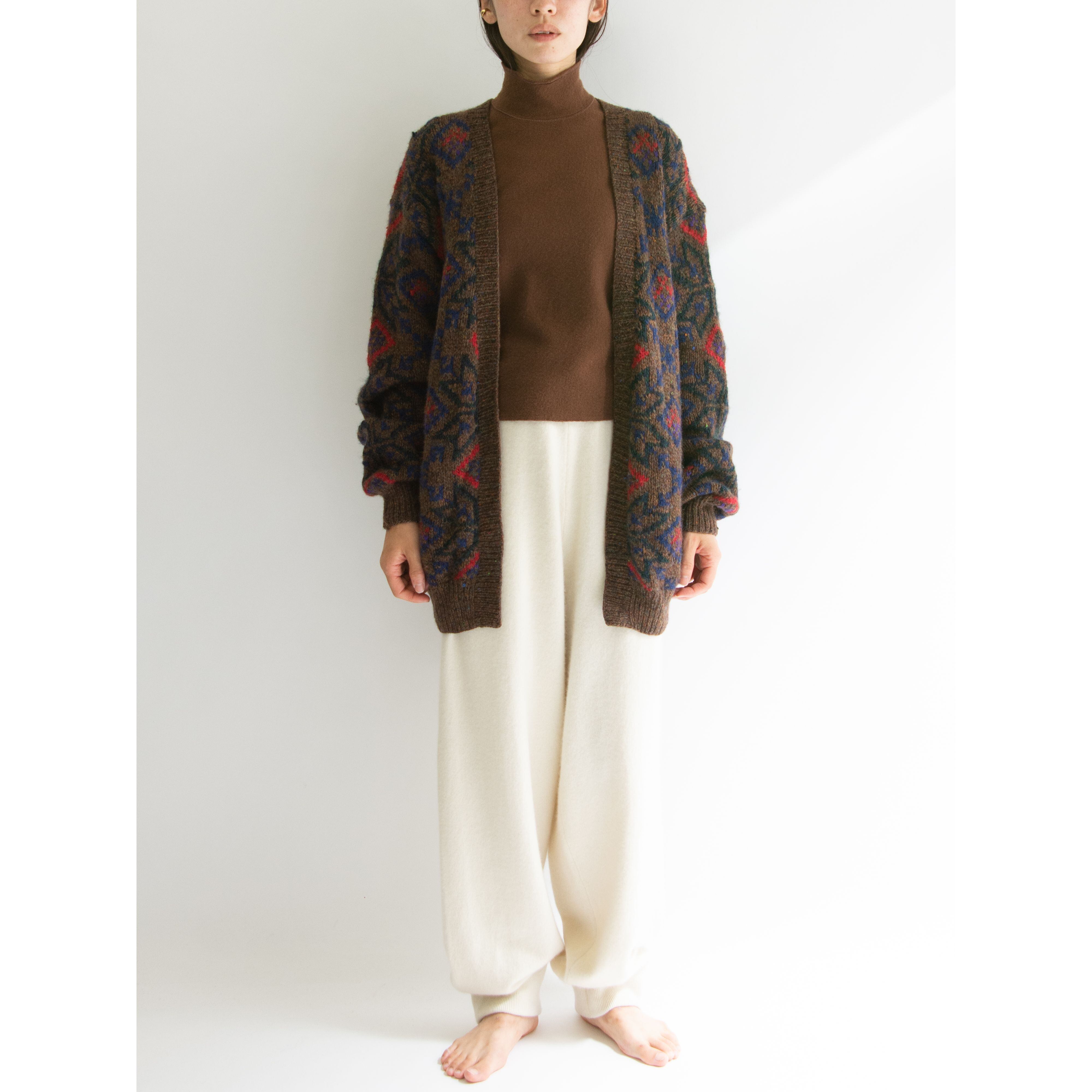 【RALPH LAUREN CHAPS】Made in China 80's 100% Hand Knit Buttonless Cardigan（ラルフローレン チャップス 中国製 ハンドニットボタンレスカーディガン セーター）