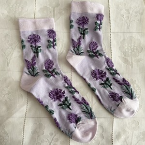 Flower garden socks 【Purple】