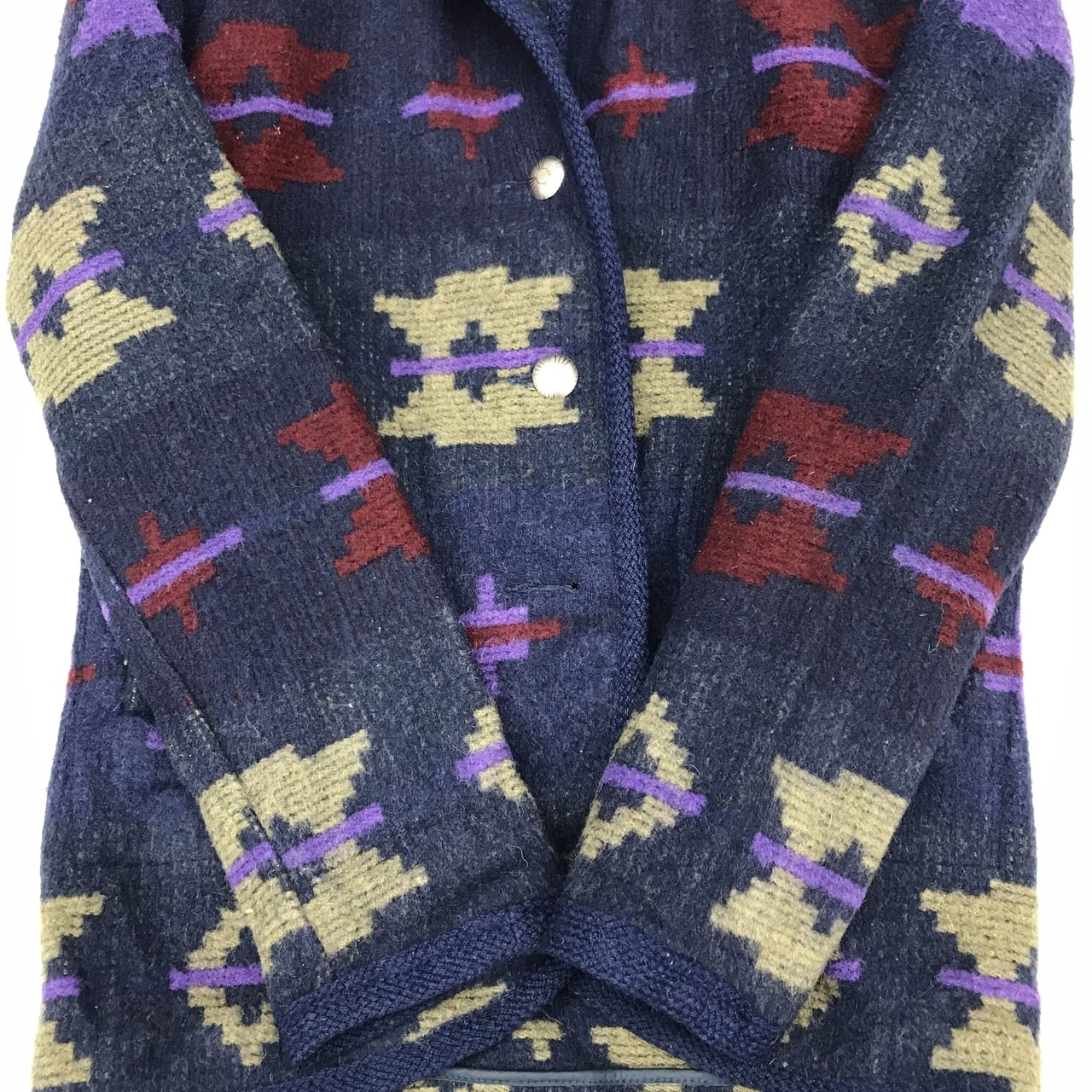 80〜90年代 USA製 WoolRich ウールリッチ ショールカラー ネイティブ柄