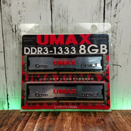 UMAX DDR3 PC3-10600 8GBメモリー 2枚