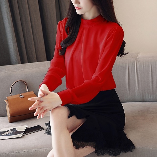 ４色 トップス ブラウス レディース 夏 春 秋 きれいめ 長袖 長袖 ラウンドネック スリム 細身 ストレート ホワイト ブラック レッド グレー 大人カラー 春カラー 秋カラー S M L XL 2XL ジャスト サイズ きれいめ シンプル 大人 上品 おしゃれ ナチュラル リラックス 無地 着回し モテ 普段使い 10代 20代 30代 40代 クール セクシー 存在感 フォーマル  ビジネス OL 通勤 デート お出かけ イベント ホテル レストラン ショッピング OL