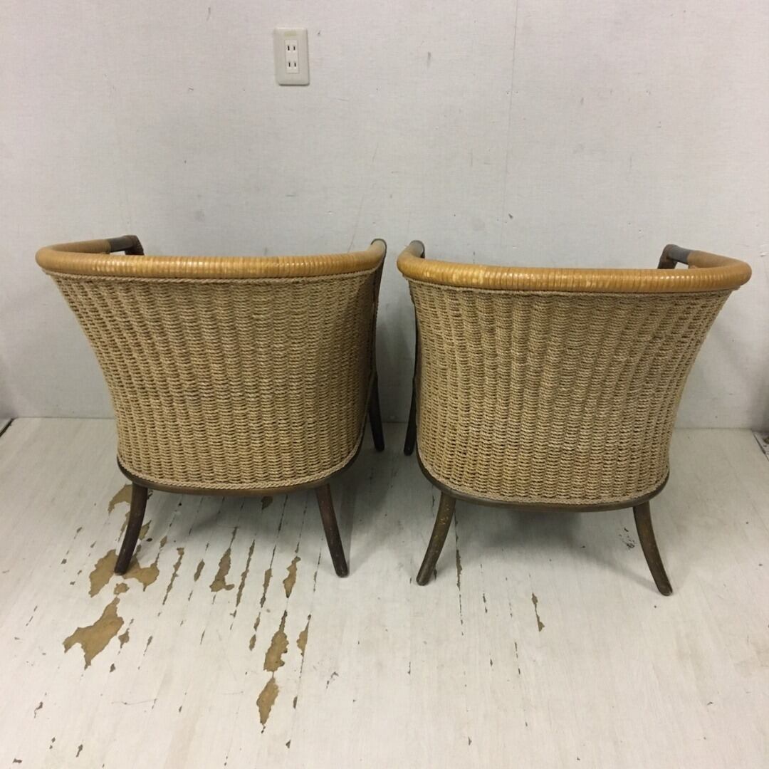 ラタンチェア 2脚セット 籐家具 ヴィンテージ 天然素材 ナチュラル ヴィンテージ ラタンチェア 2脚 ダイニングチェア 籐家具 ナチュラル