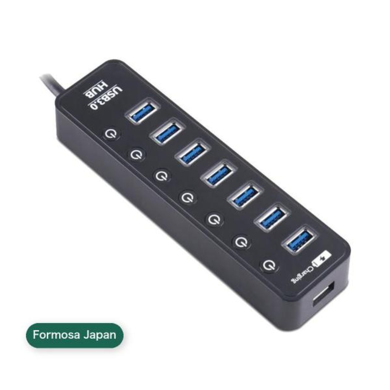 Formosa Japan USB 3.0 対応 USBハブ HUB バスパワー 2.1A充電可 7ポート iPhone/iPad充電可能 ブラック