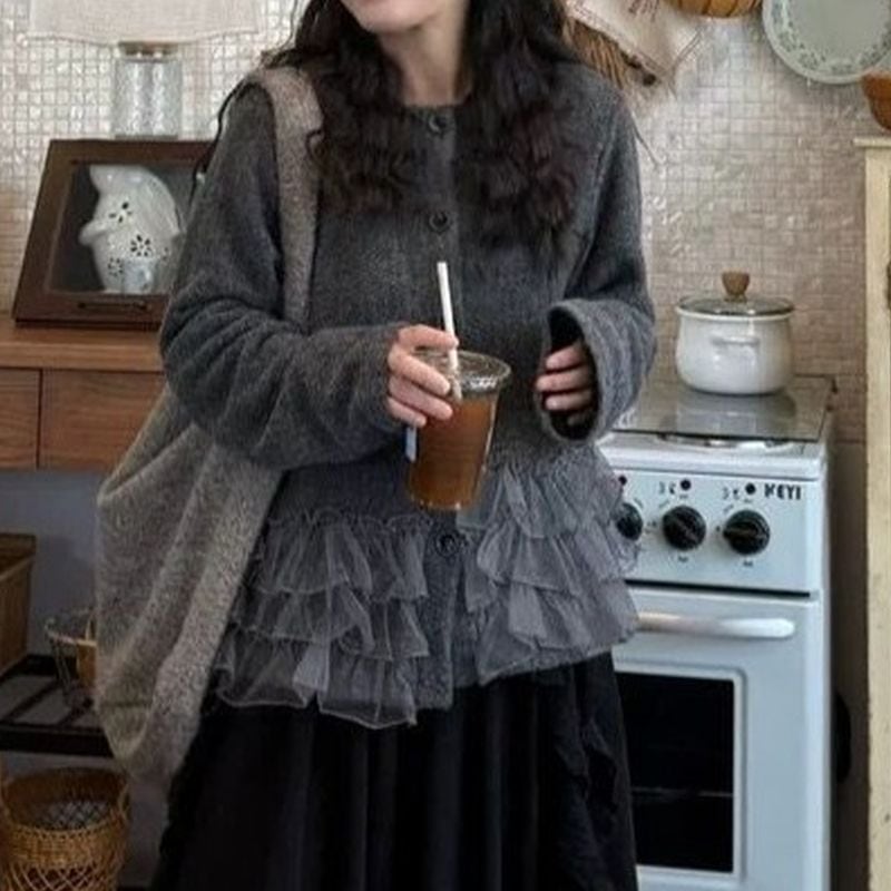 ティアードフリルニットカーディガン L1145