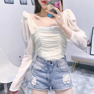 shoulder ribbon blouse