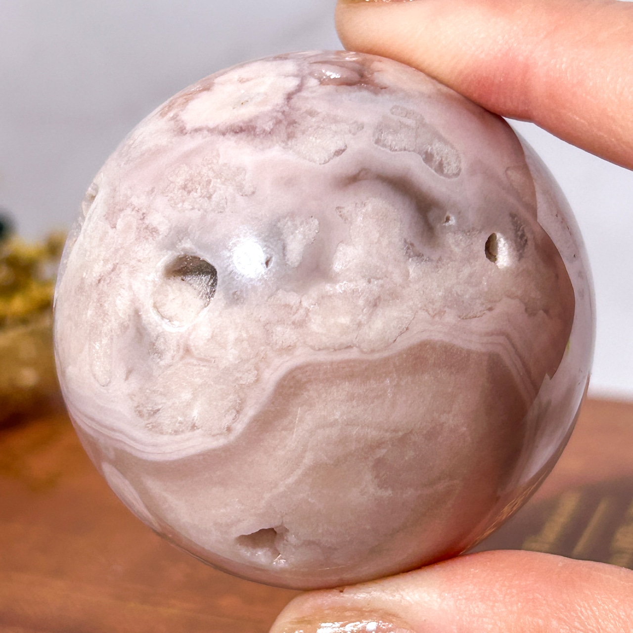 ピンクアメジスト・フラワーアゲート(桜瑪瑙) スフィア