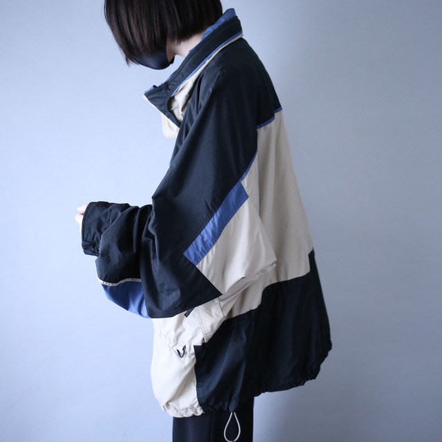 "Columbia" good coloring switching design XXL wide over silhouette mountain parka