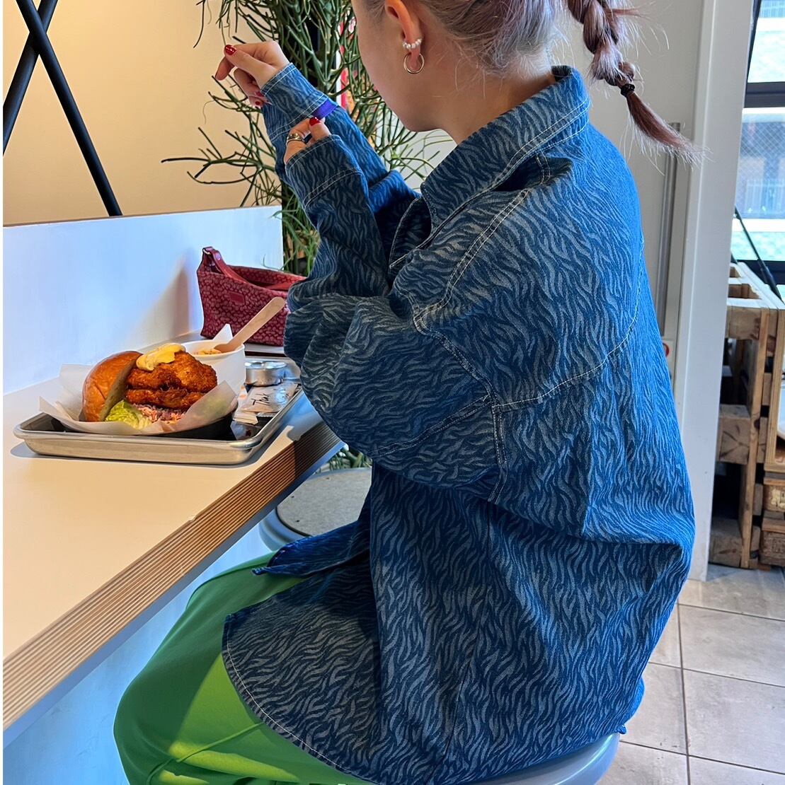 カウガールネクタイデニムシャツ　lanan