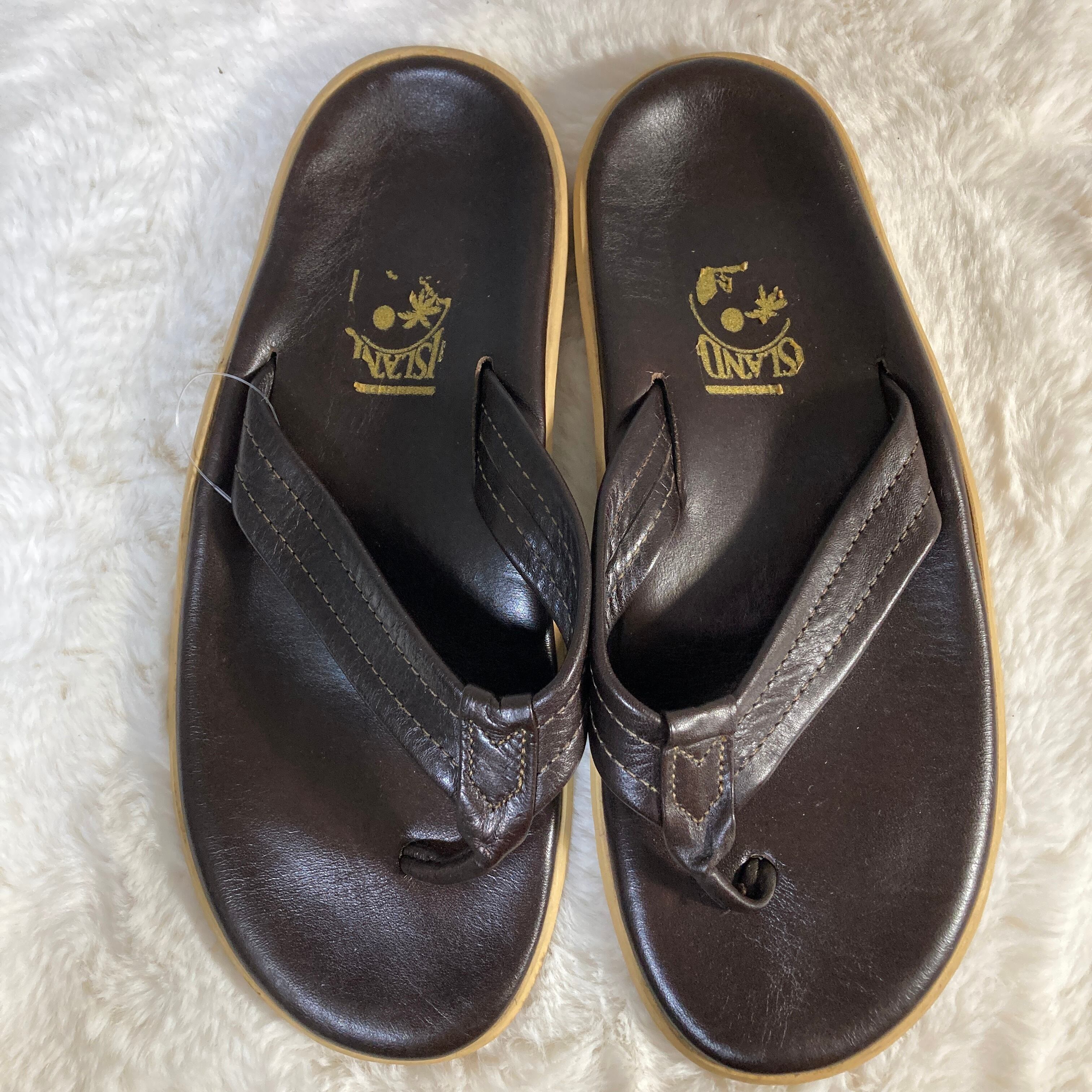 アイランドスリッパ　レザー　革　トングサンダル ブラウン　ダークブラウン　ハワイ ハワイ製 ISLAND SLIPPER アイランド スリッパ レザー トングサンダル