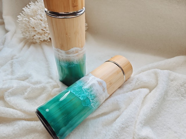 415.オーシャンレジンアート ステンレスボトル