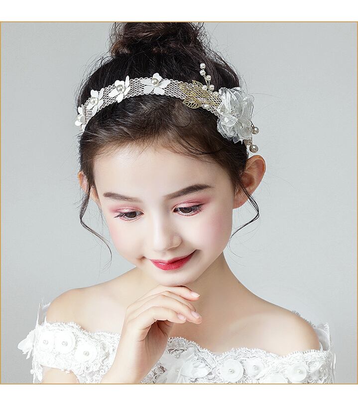 ヘッドドレス 花冠 髪飾り ウェディング 造花 フラワーティアラ 子供 花かんむり 花飾り ハンド花輪 女の子 ヘッドアクセ ガール フォーマル ヘッドアクセサリー ヘアーアクセサリー 披露宴 結婚式 子ども 誕生日 プレゼント 発表会 髪飾り ホワイト ヘッドアクセサリー