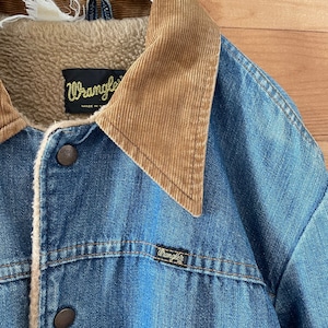 【Wrangler】70s USA製 黒タグ デニムジャケット ボア ヴィンテージ us古着