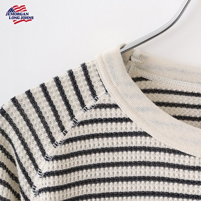 2025SS 新作】ワッフル ボーダー7分袖ラグランT #JF005-12S | JEMORGAN