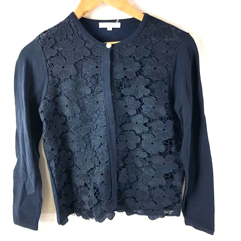 sandro サンドロ アルパカ シャギー ニット レースカラー ブラック