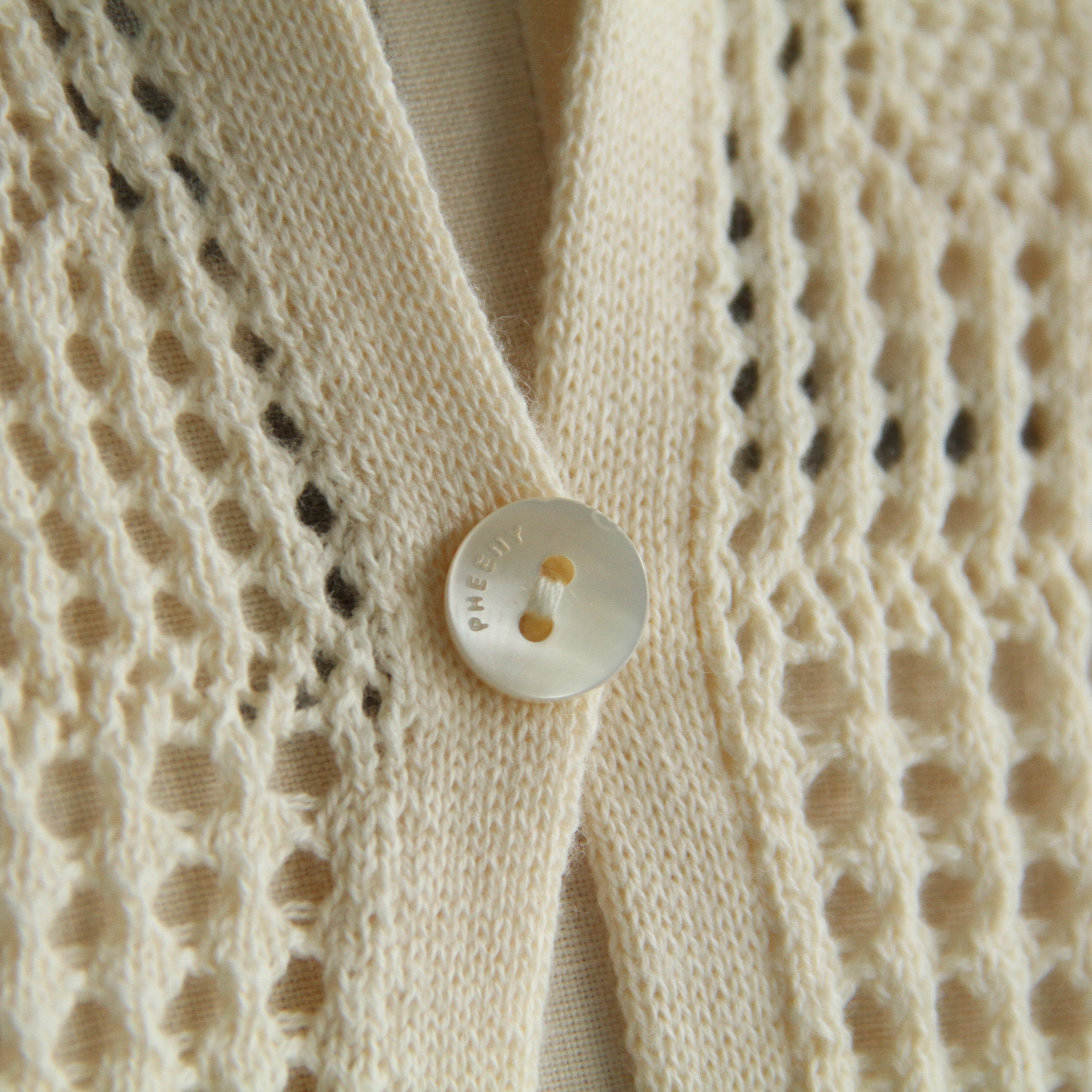 PHEENY Cotton lace stitch cardigan | Terminal