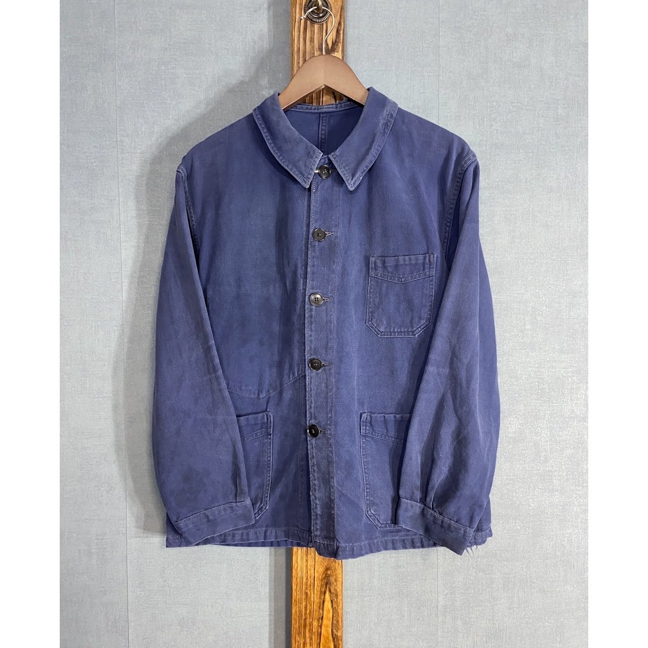 1940-50s】“Le Fort-Beau” French Cotton Twill Work Jacket With V