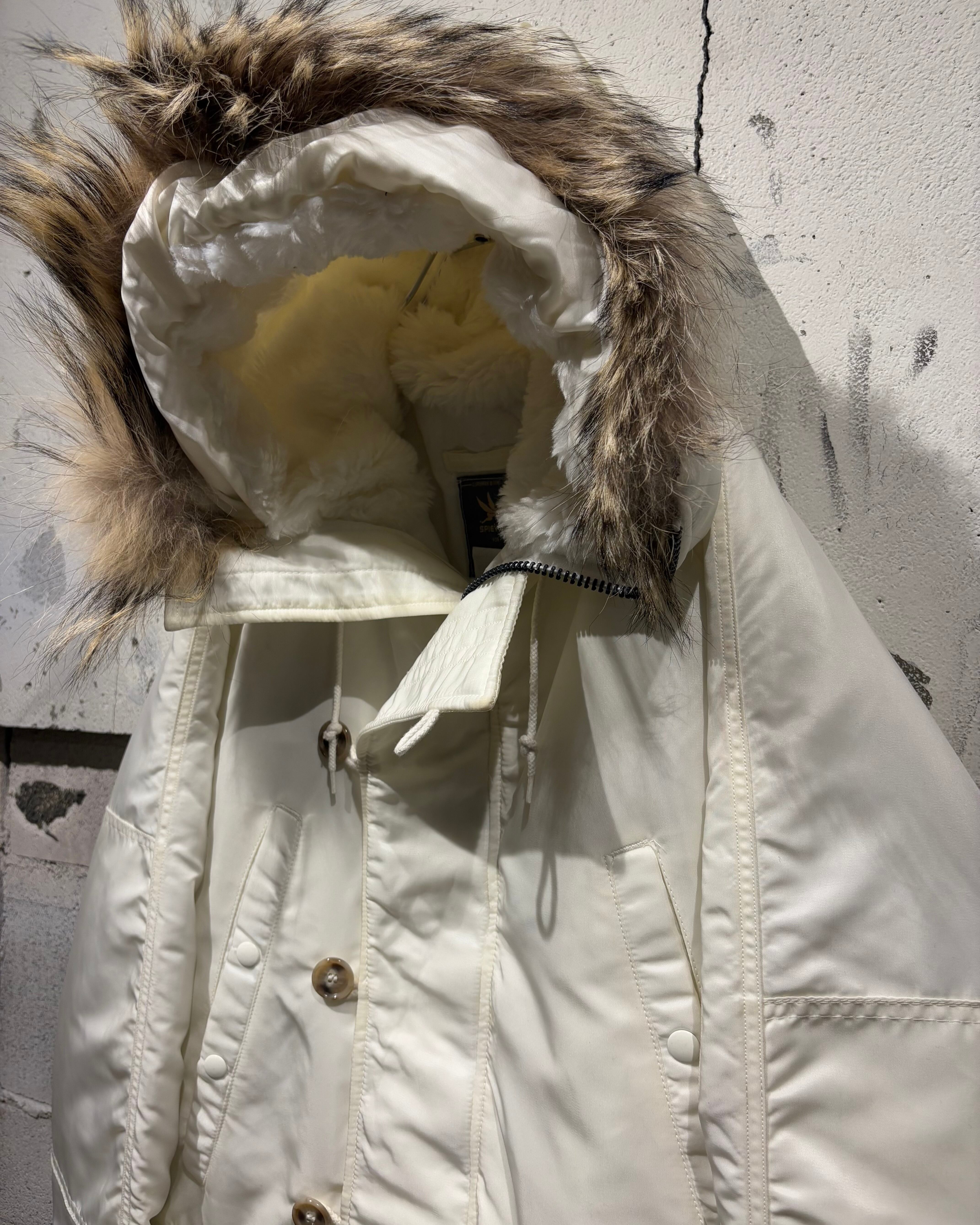 Caka otto】 90's “SPIEWAK” Rare White Color N-3B Flight Jacket