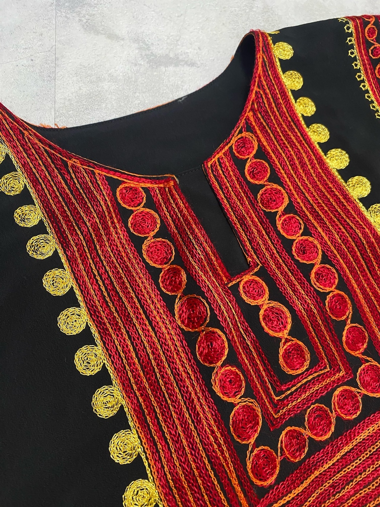 embroidery design black ethnic vintage dress-4162-6