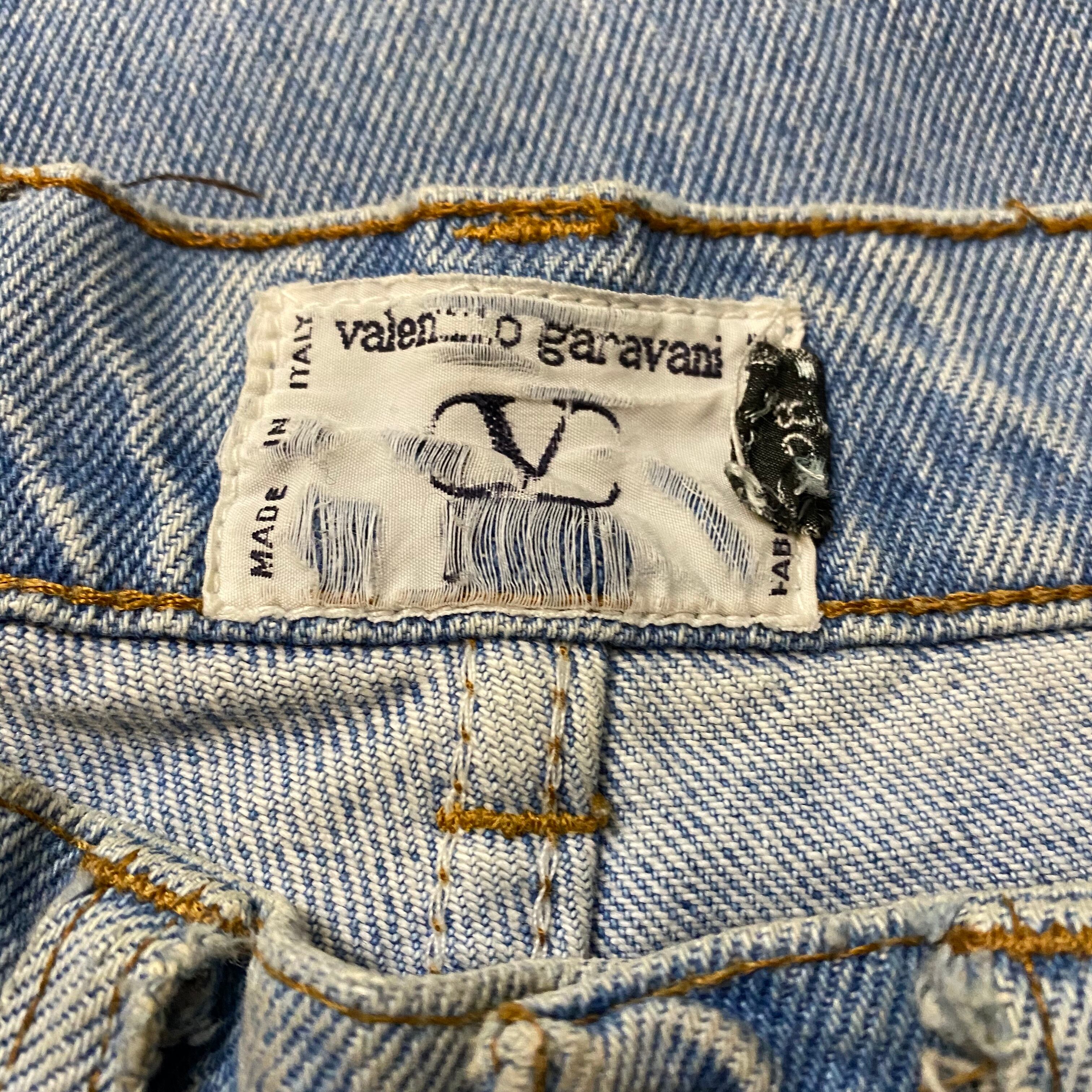 VALENTINO GARAVANI leather patch design denim pants | NOIR ONLINE