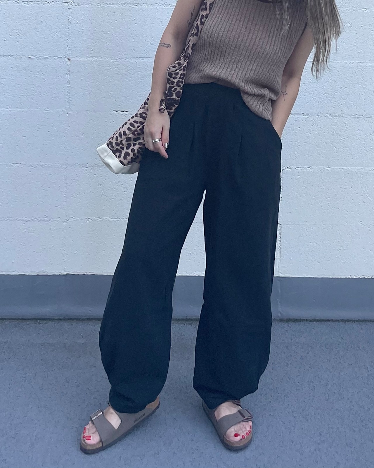 calm cotton linen curve pants <2color>