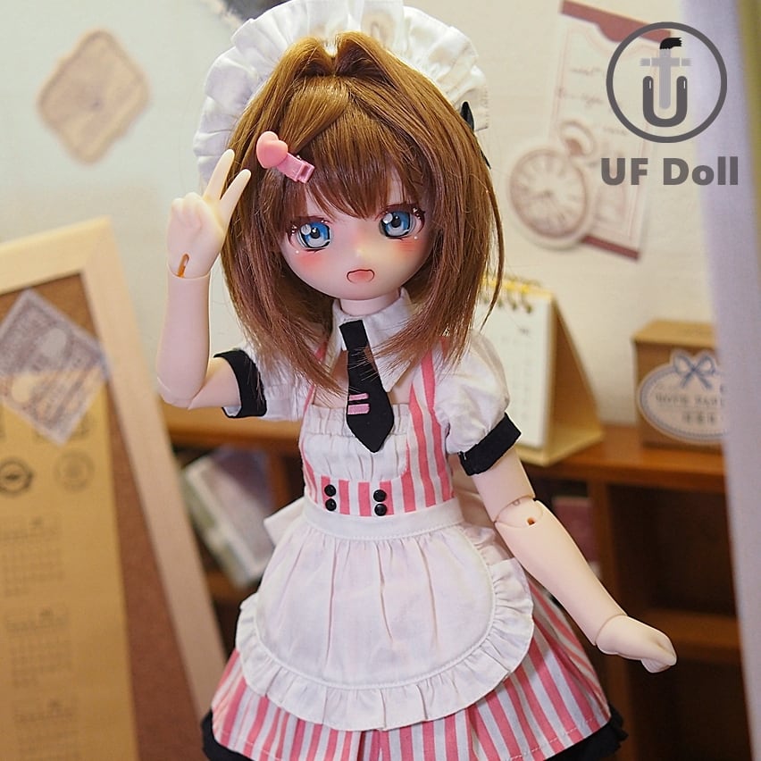 【予約販売】【UF doll】1/4 BJD 小芯 ノーメイクヘッド 球体関節人形 ドール 白肌 ピンクノーマル肌 UFドール UFボディ