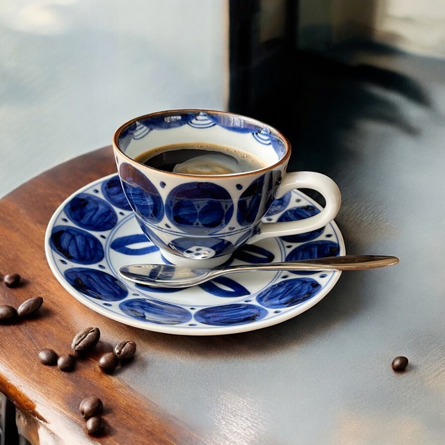 花丸紋 コーヒー碗皿 ｜ 井手國博・与志郎窯（有田焼）
