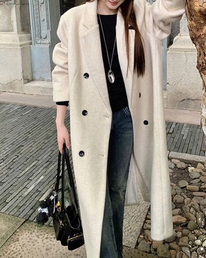 ミニマルウールロングコート 3color A0765