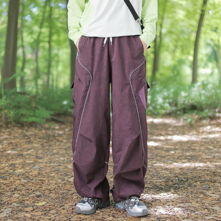 Nylon Wide Baggy Pants ‐2col‐ A0628