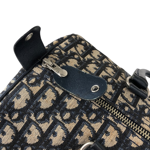 Christian Dior クリスチャン ディオール トロッター ハンドバッグ ネイビー ジャガード ボストンバッグ vintage ヴィンテージ オールド 3zr6kt