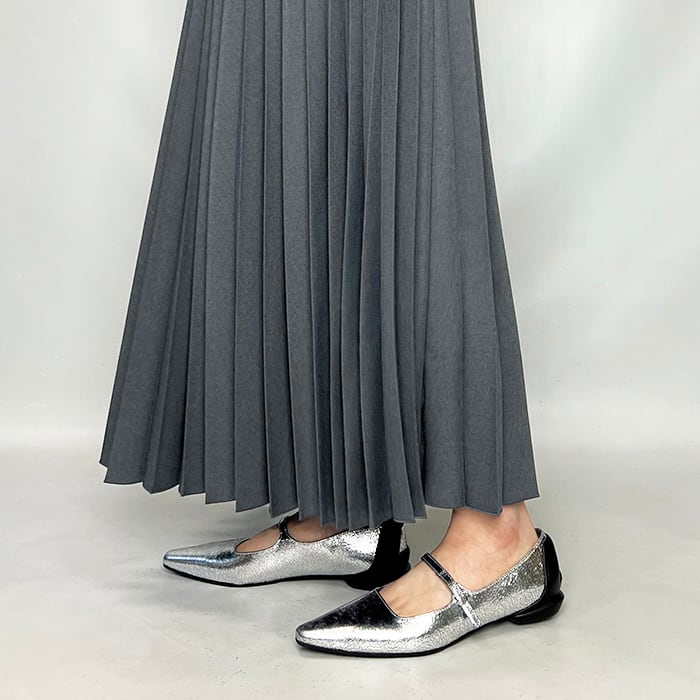 ＜SHISEI＞CHISEL MARYJANEシーセイメリージェーン CHISEL TOE MARY JANE / SILVER – SHISEI