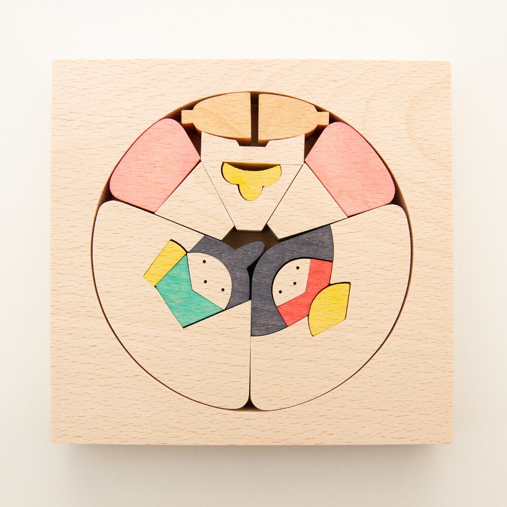 小黒三郎 組み木のひな人形 KH538 円びな ひなまつり 雛人形 木製 | Primii