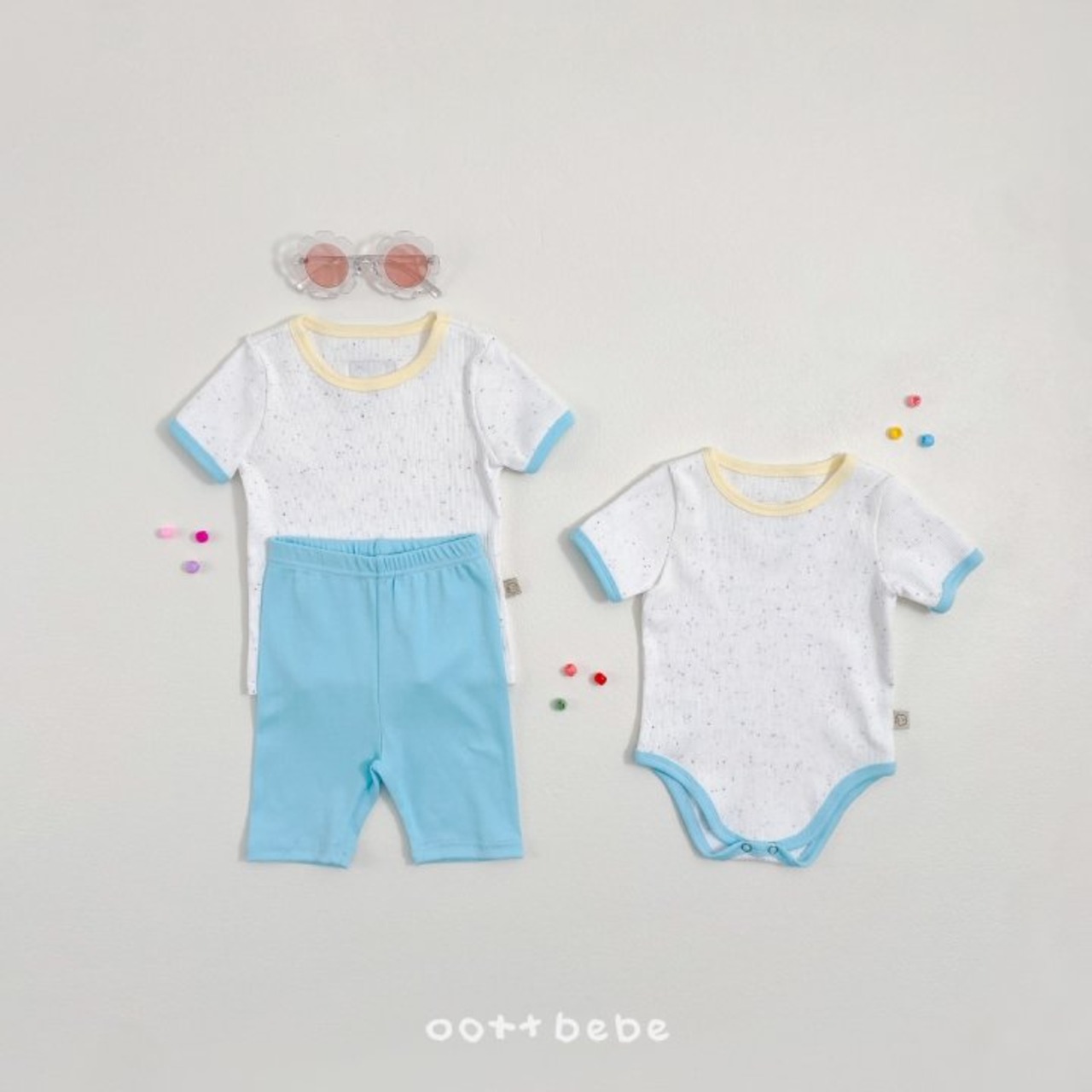 [oottbebe] Crayon corrugated bodysuit / [오뜨베베] 크레용골지슈트
