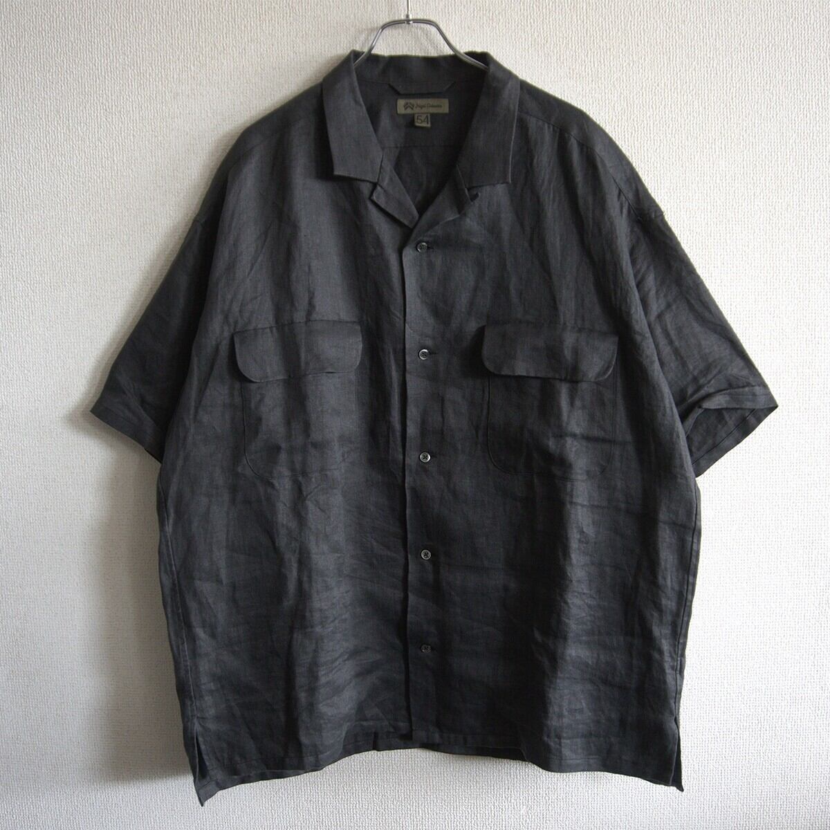 美品】NIGEL CABOURN 【OPEN COLLAR SHIRT COTTON TWILL】48 ネイビー
