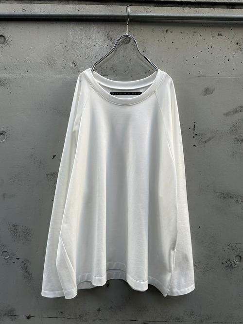 『my beautiful landlet』PARALLELED JERSEY OVERSIZE L/S T-SHIRT / WHITE