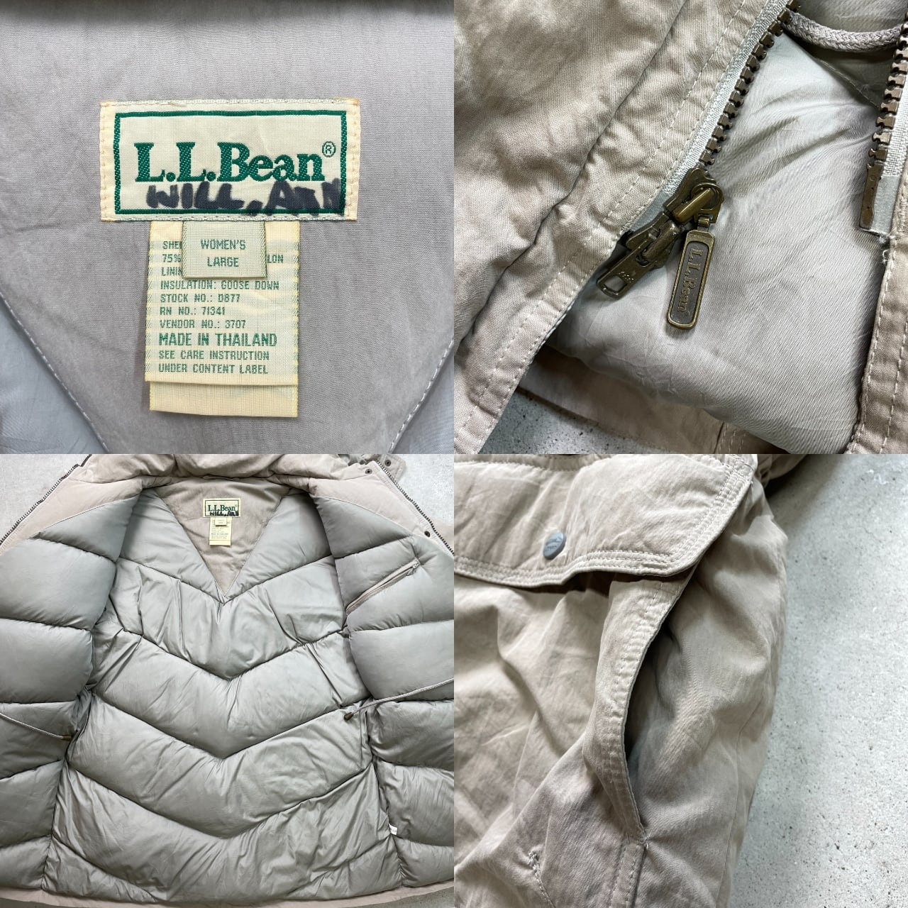 N693 2000年代製 L.L.Bean エルエルビーン 裏地フリース ナイロン 