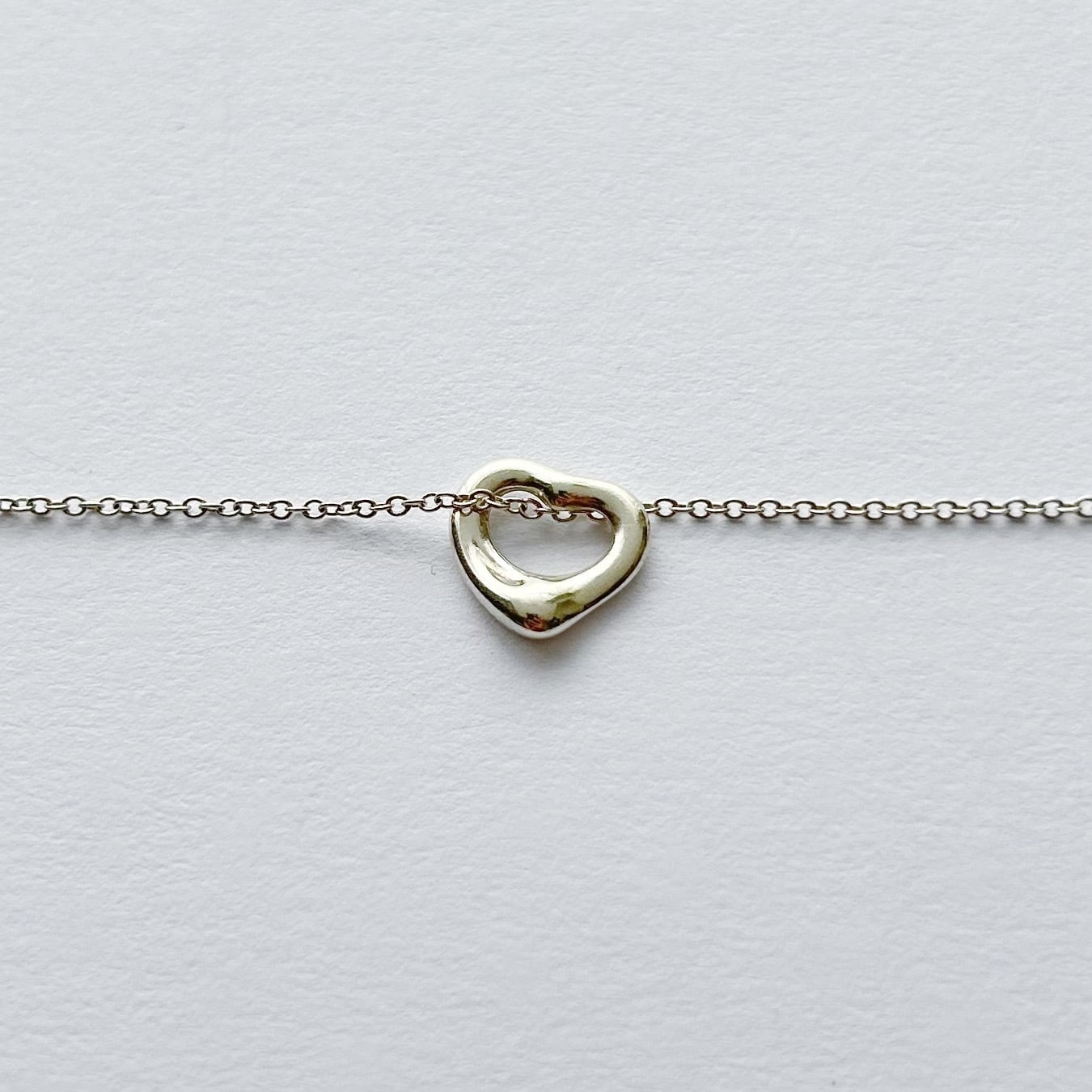 T7032】Tiffany&Co. open heart necklace mini/silver925/ティファニー