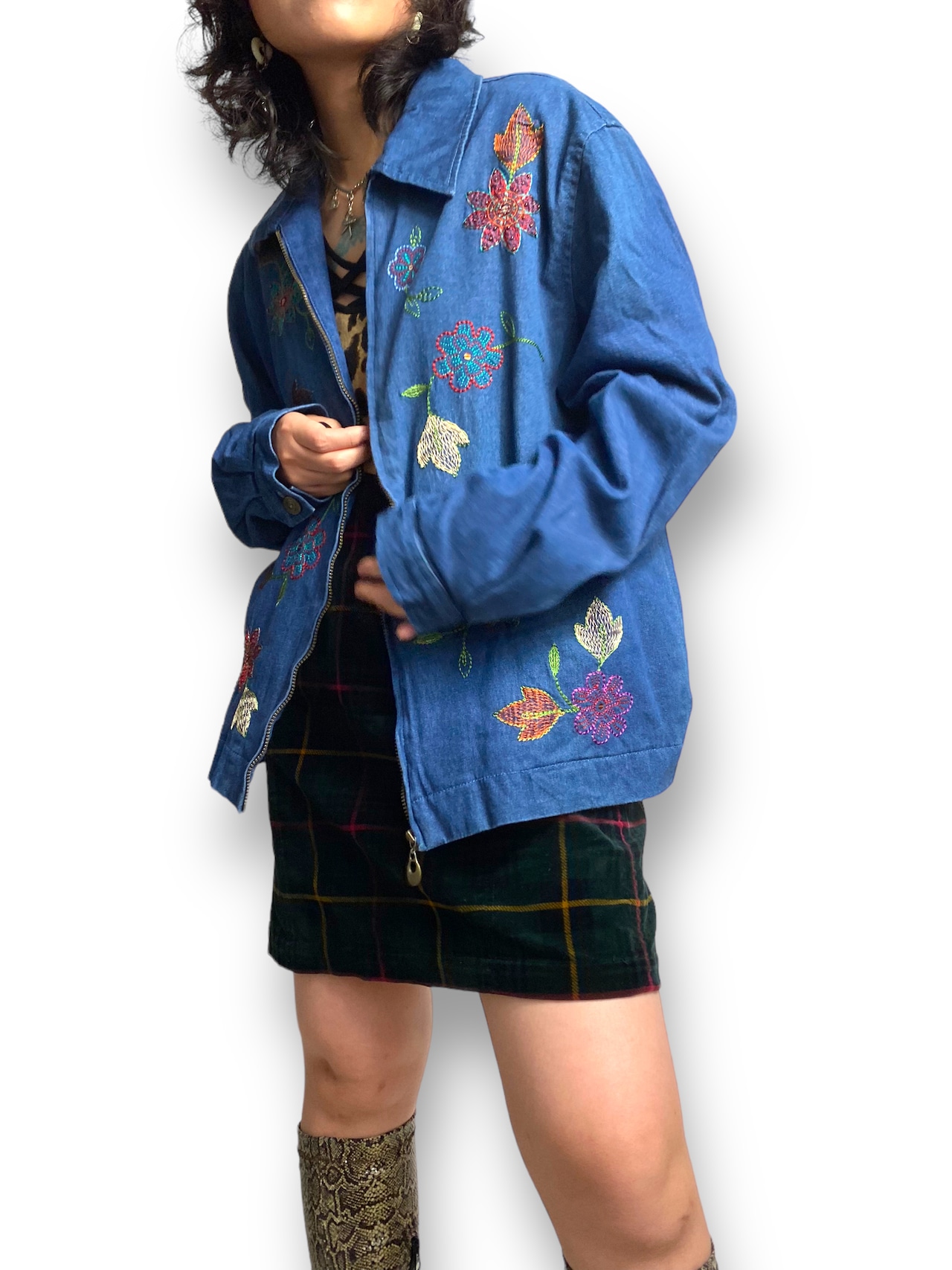 Embroidery denims jacket