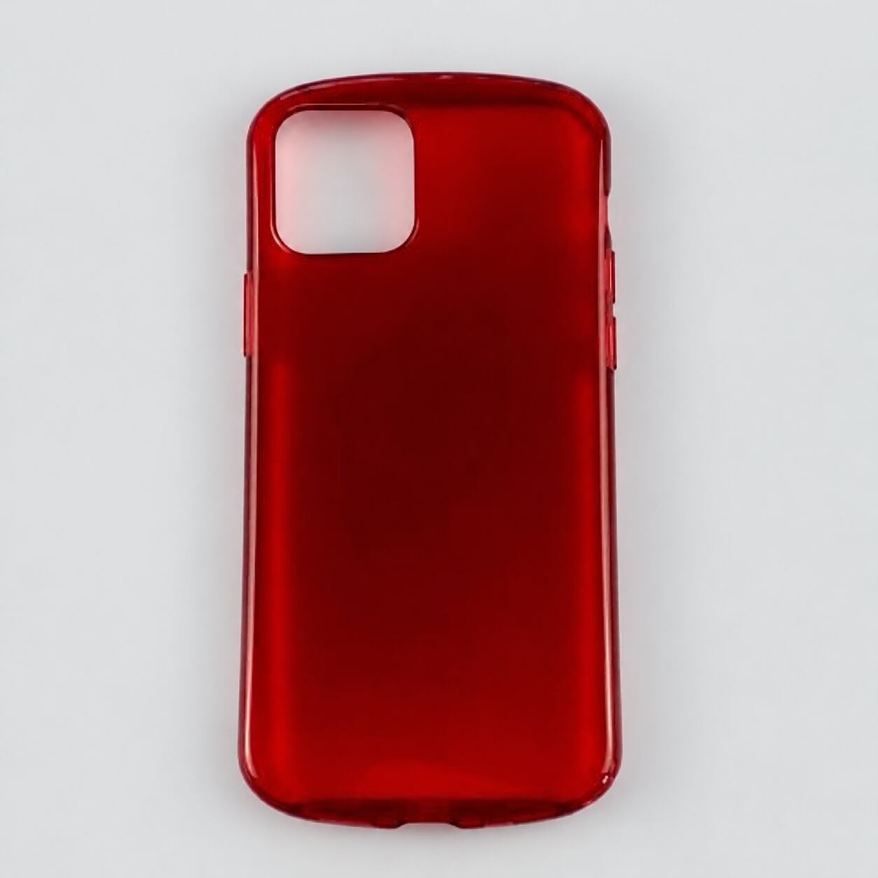 iPhone 12/12 Pro CLEAR Round 耐衝撃ソフトケース TPU エアクッション マイクロドット加工 ストラップホール クリアレッド
