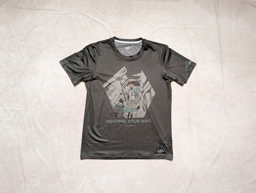 milestone × stamp run & co.  collaboration T-shirts　Titanium Black