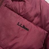 80s 90s L.L.Bean エルエルビーン ロゴ刺繍 ジップアップ ダウンジャケット サイズ S /ボルドー系/ビンテージ