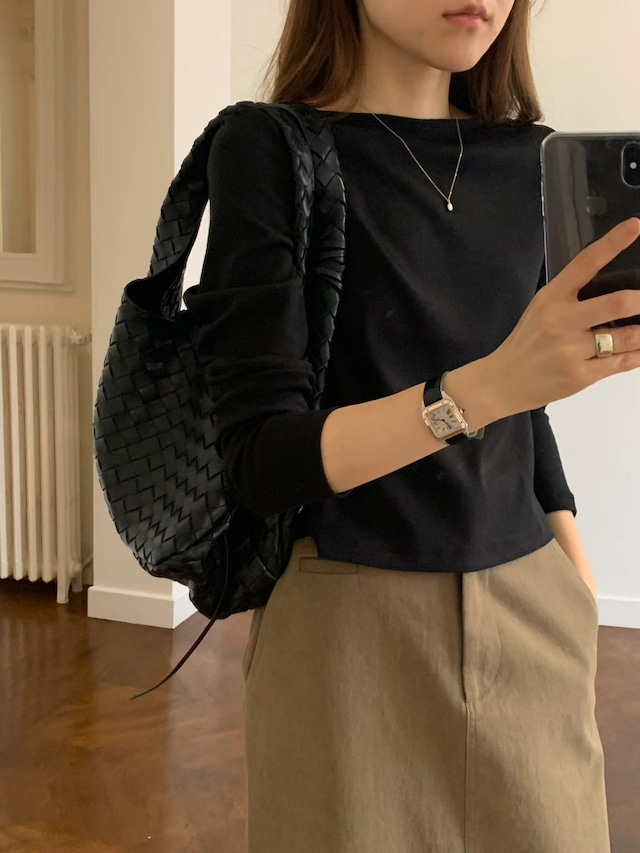 (即納) ounce / Clean long sleeve tee 3color