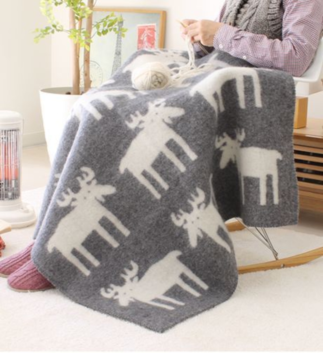 KLIPPAN ウールハーフブランケット（ムース）