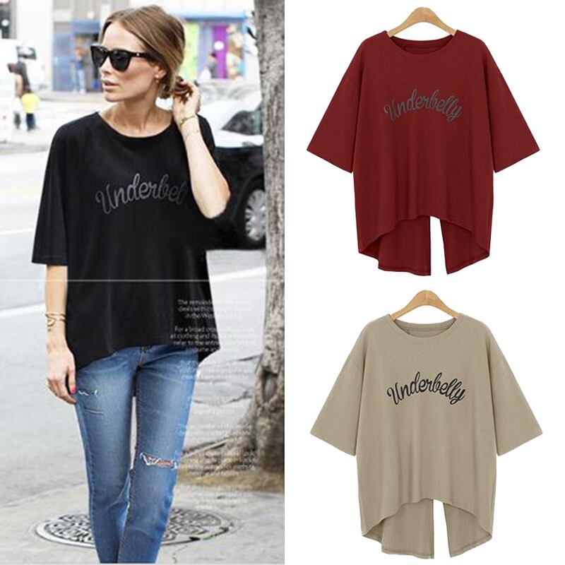 バックスリット プリントTシャツ