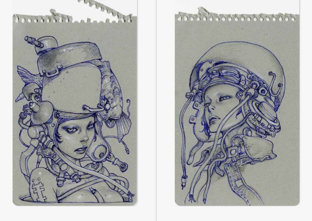 コミックアート 寺田克也sketch イラストレーター寺田克也 Maison Petit Renard メゾン プティ ルナール