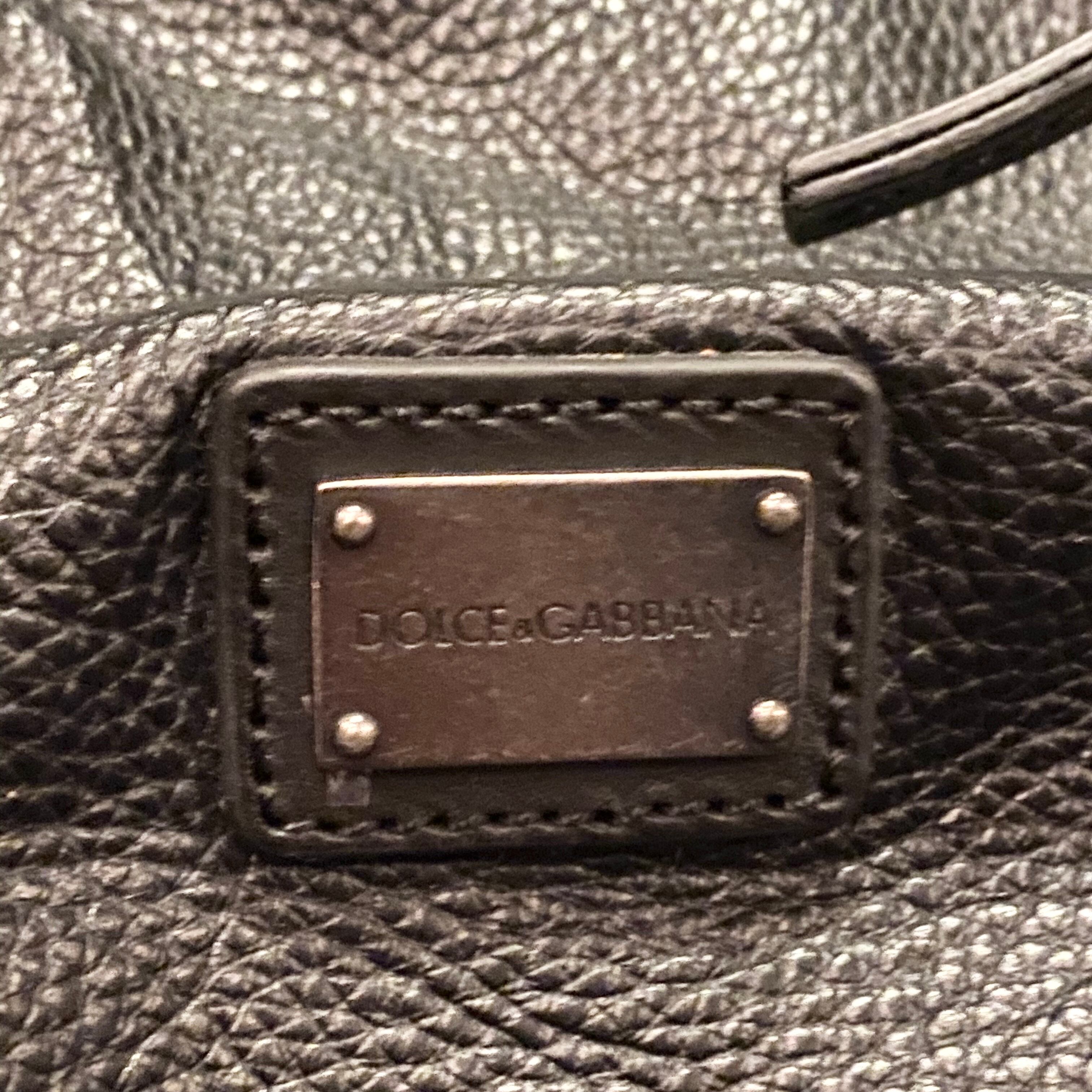 DOLCE&GABBANA black leather multi pocket shoulder bag | NOIR ONLINE