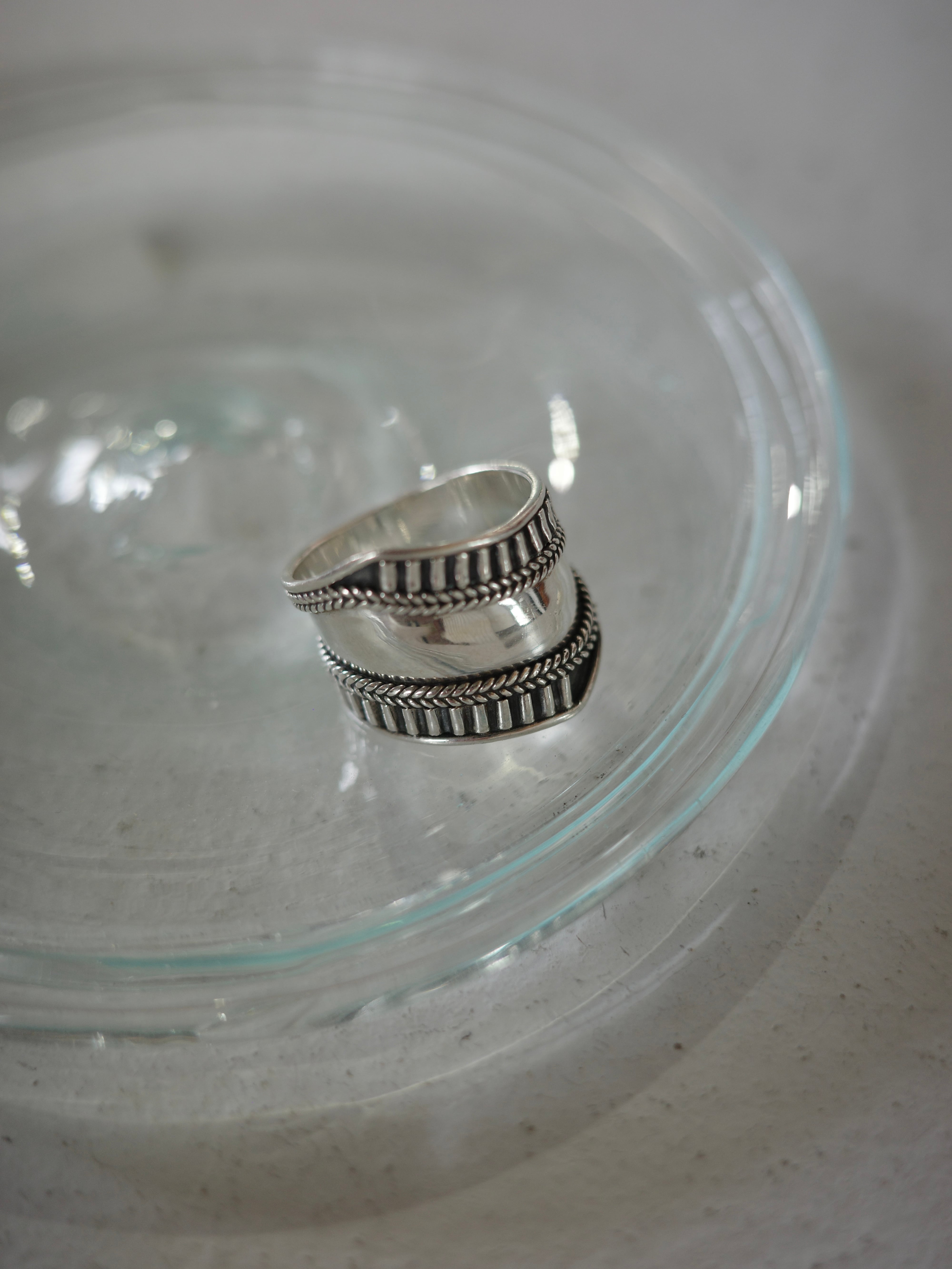 <vintage silver925>oriental design wide ring