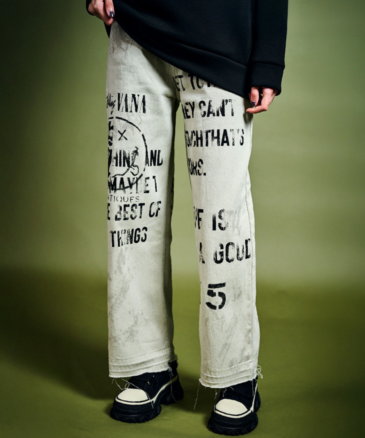 【N様ご予約商品】レタリングワイドデニムパンツ CQ-47014